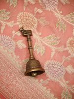 Pastel Peach Rangkat Jaal Khaddi Georgette Handloom Banarasi Saree - Sacred Weaves