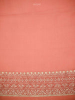 Pastel Peach Rangkat Jaal Khaddi Georgette Handloom Banarasi Saree - Sacred Weaves