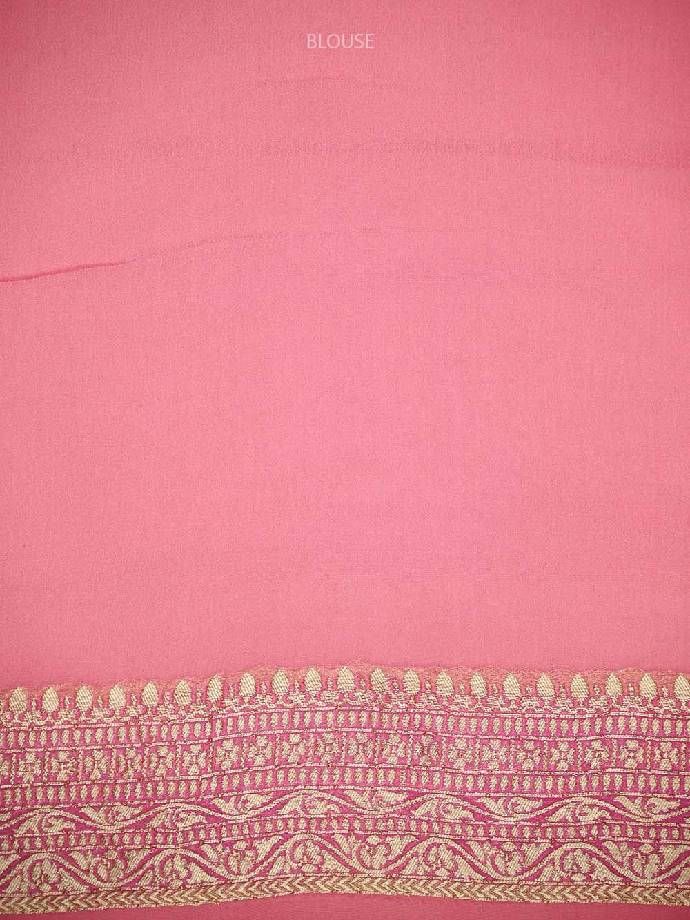 Pastel Pink Rangkat Jaal Khaddi Georgette Handloom Banarasi Saree - Sacred Weaves