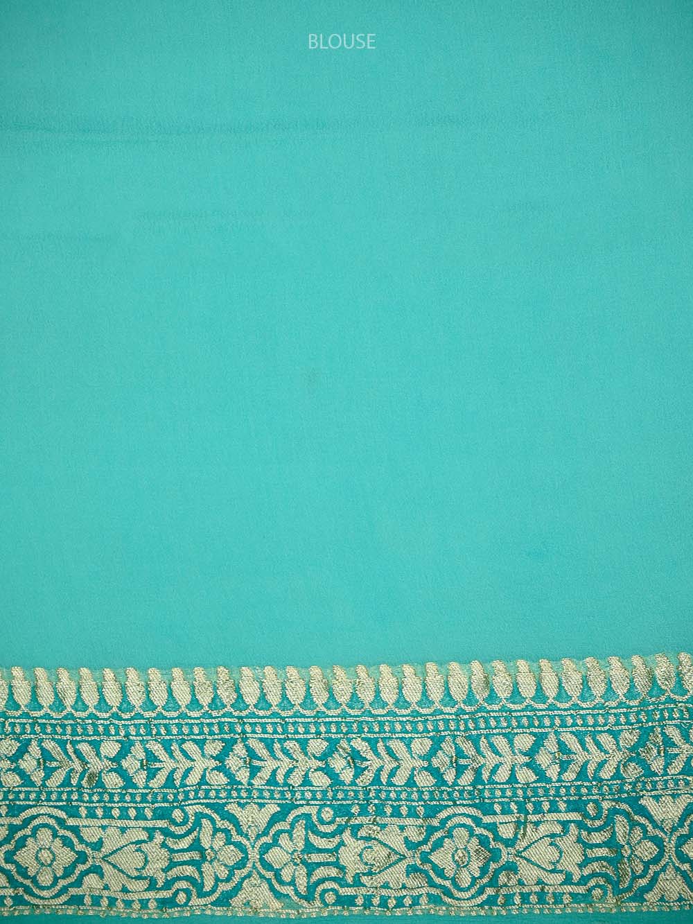 Aqua Blue Rangkat Jaal Khaddi Georgette Handloom Banarasi Saree - Sacred Weaves