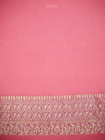 Pastel Pink Rangkat Jaal Khaddi Georgette Handloom Banarasi Saree - Sacred Weaves