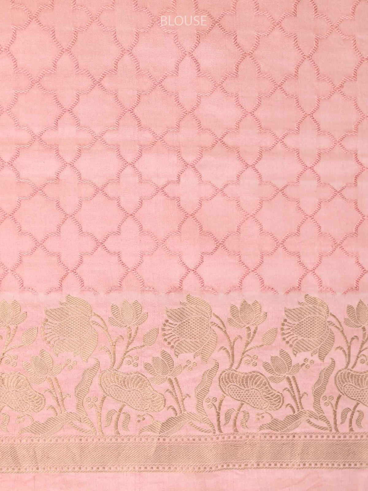 Pastel Pink Satin Silk Handloom Banarasi Saree - Sacred Weaves