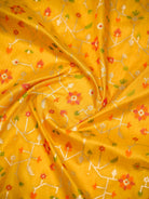 Yellow Booti Meenakari Katan Silk Handloom Banarasi Suit - Sacred Weaves