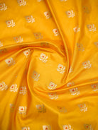 Yellow Booti Meenakari Katan Silk Handloom Banarasi Suit - Sacred Weaves
