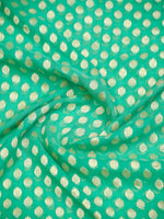 Sea Green Booti Khaddi Georgette Handloom Banarasi Saree - Sacred Weaves