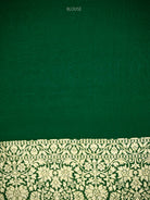 Bottle Green Jaal Khaddi Georgette Handloom Banarasi Saree - Sacred Weaves