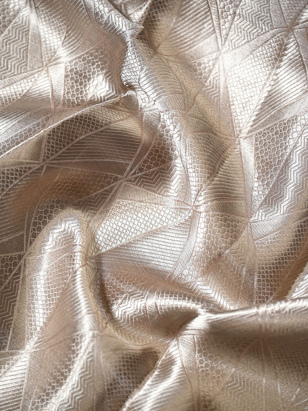 Pastel Pink Tissue Brocade Handloom Banarasi Saree - Sacred Weaves
