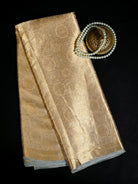 Pastel Grey Tissue Brocade Handloom Banarasi Saree - Sacred Weaves