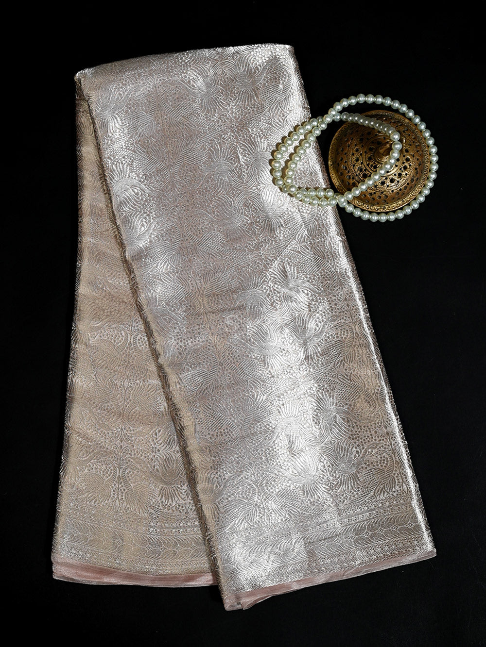 Pastel Pink Tissue Brocade Handloom Banarasi Saree - Sacred Weaves