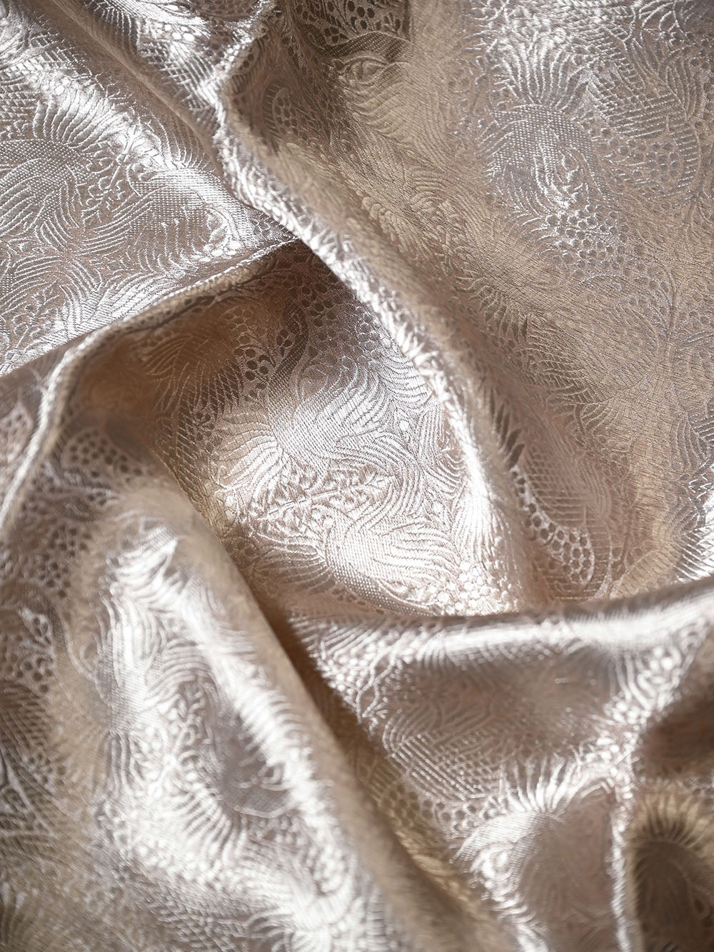 Pastel Pink Tissue Brocade Handloom Banarasi Saree - Sacred Weaves