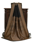Black Plain Crepe Silk Handloom Banarasi Saree - Sacred Weaves