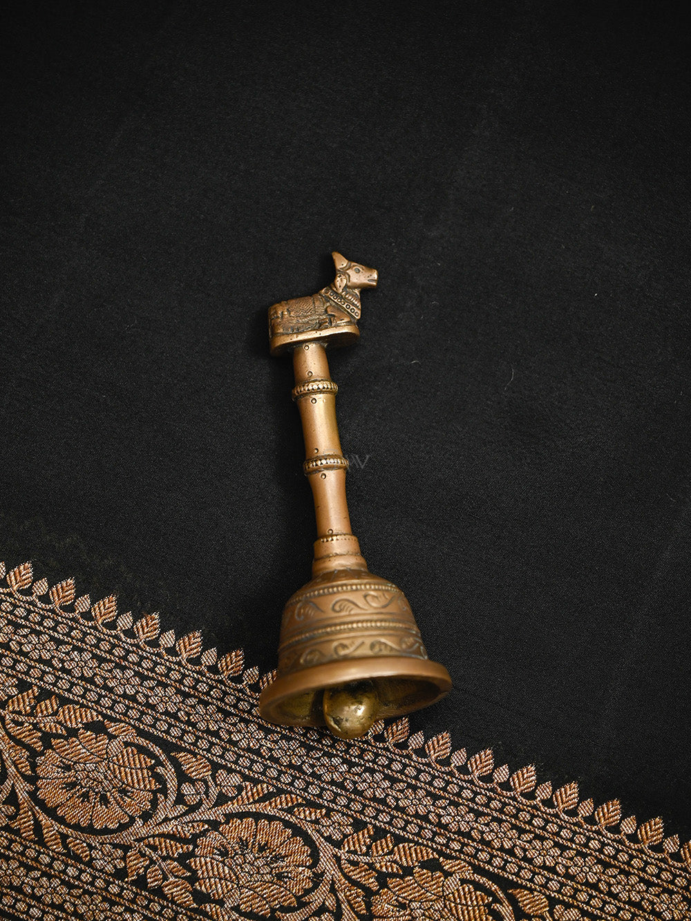 Black Plain Crepe Silk Handloom Banarasi Saree - Sacred Weaves