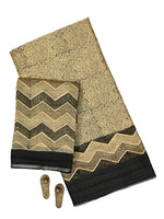 Black Printed Chanderi Silk Handloom Banarasi Suit - Sacred Weaves