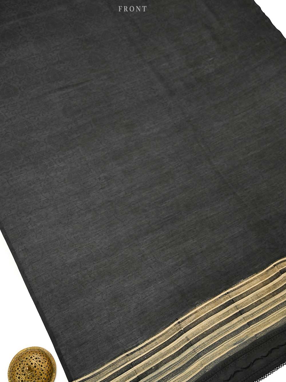 Black Printed Chanderi Silk Handloom Banarasi Suit - Sacred Weaves