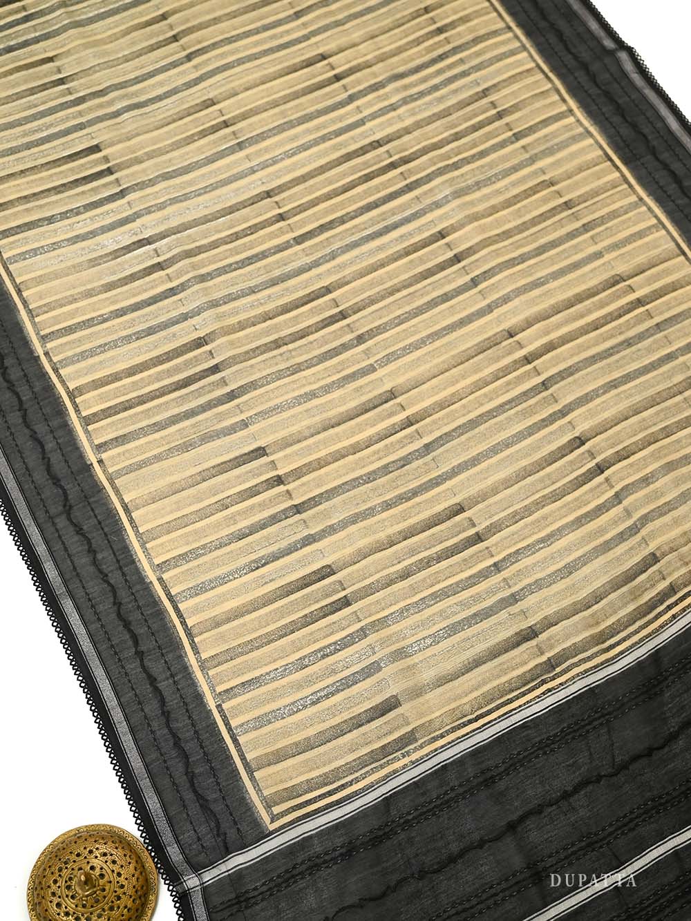 Black Printed Chanderi Silk Handloom Banarasi Suit - Sacred Weaves