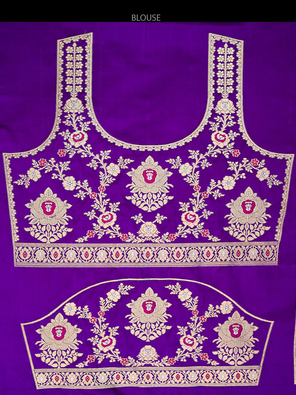 Purple Meenakari Satin Silk Handloom Banarasi Lehenga - Sacred Weaves