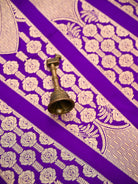 Purple Meenakari Satin Silk Handloom Banarasi Lehenga - Sacred Weaves