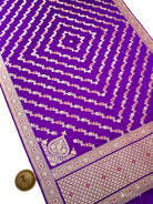 Purple Meenakari Satin Silk Handloom Banarasi Lehenga - Sacred Weaves