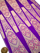 Purple Meenakari Satin Silk Handloom Banarasi Lehenga - Sacred Weaves