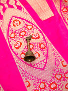 Magenta Meenakari Satin Silk Handloom Banarasi Lehenga - Sacred Weaves