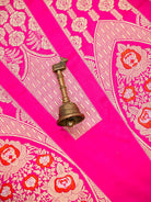 Magenta Meenakari Satin Silk Handloom Banarasi Lehenga - Sacred Weaves