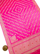 Magenta Meenakari Satin Silk Handloom Banarasi Lehenga - Sacred Weaves
