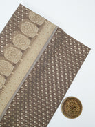 Light Brown Zari Cotton Saree - Sacred Weaves