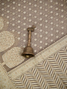 Light Brown Zari Cotton Saree - Sacred Weaves