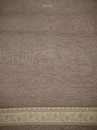 Light Brown Zari Cotton Saree - Sacred Weaves