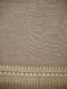 Light Brown Zari Cotton Saree - Sacred Weaves