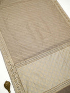 Light Brown Zari Cotton Saree - Sacred Weaves
