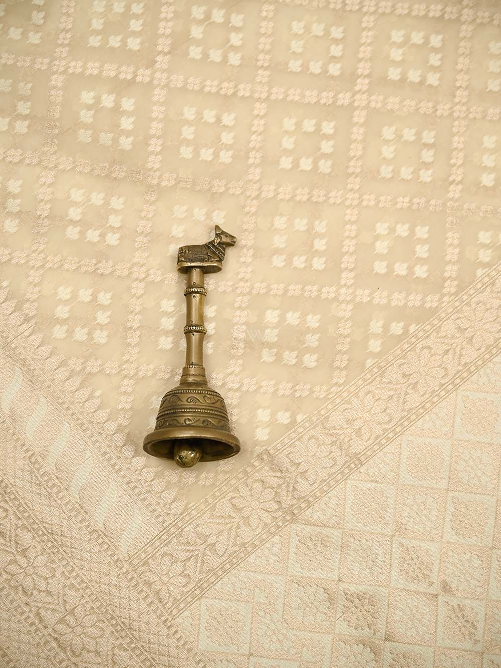 Cream Zari Cotton Saree - Sacred Weaves