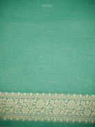 Aqua Blue Zari Cotton Saree - Sacred Weaves