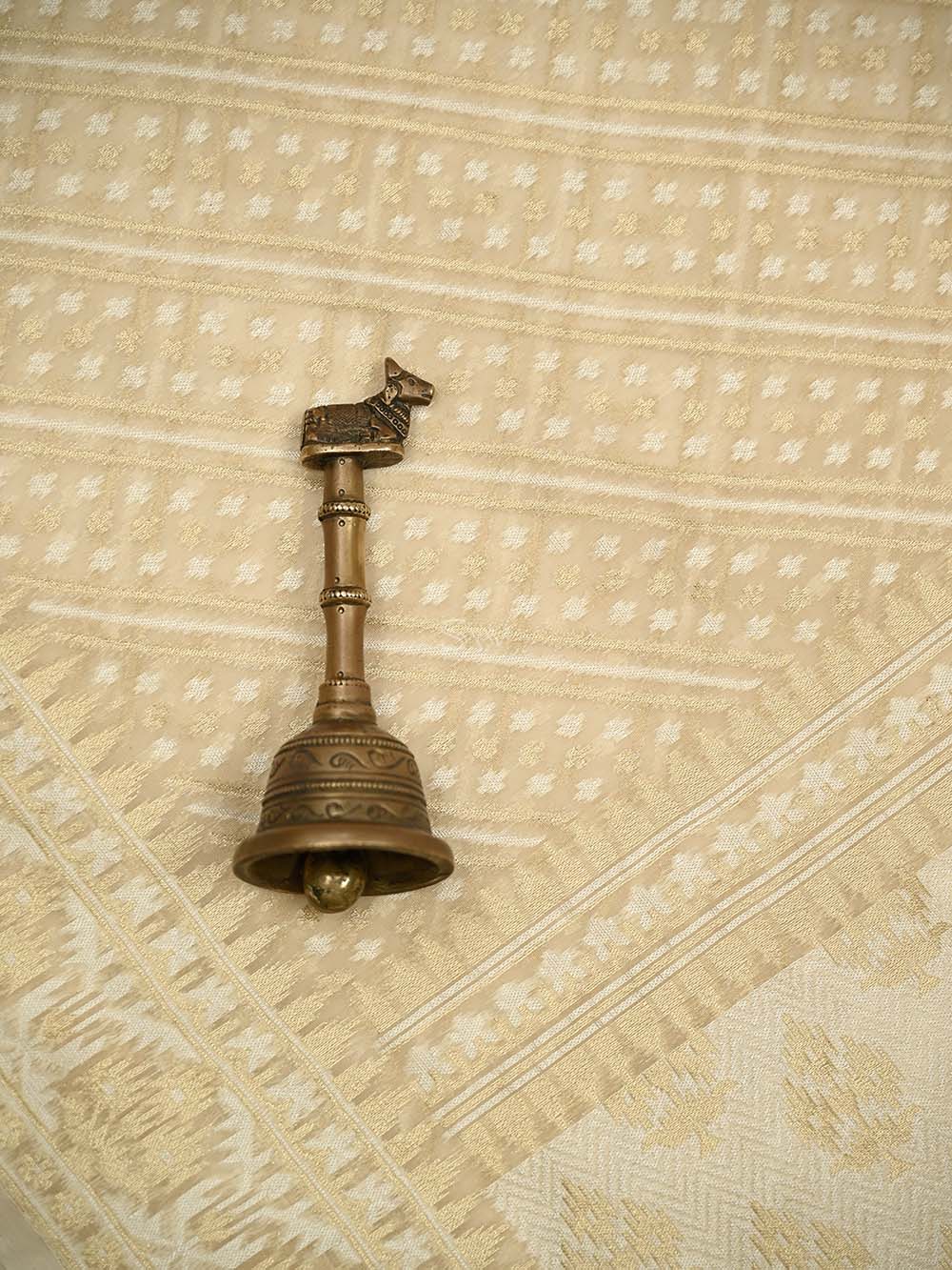 Cream Zari Cotton Saree - Sacred Weaves