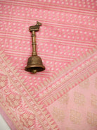 Pastel Pink Zari Cotton Saree - Sacred Weaves