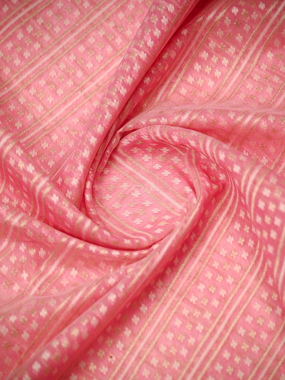 Pastel Pink Zari Cotton Saree - Sacred Weaves