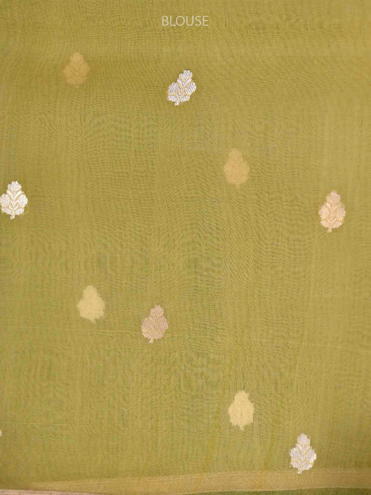 Yellow Stripe Organza Printed Banarasi Saree - Sacred Weaves