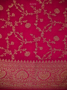 Dark Beige Pink Plain Crepe Silk Handloom Banarasi Saree - Sacred Weaves