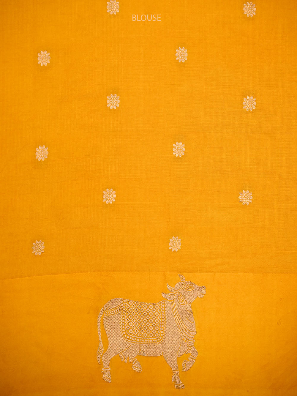 Mustard Floral Booti Pure Silk Handloom Banarasi Saree - Sacred Weaves