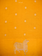 Mustard Floral Booti Pure Silk Handloom Banarasi Saree - Sacred Weaves