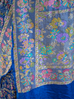 Midnight Blue Meenakari Bandhani Silk Handloom Banarasi Saree - Sacred Weaves