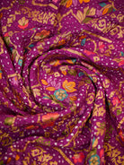 Magenta Meenakari Bandhani Silk Handloom Banarasi Saree - Sacred Weaves
