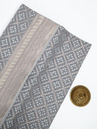 Bluish Grey Zari Cotton Saree - Sacred Weaves