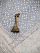 Bluish Grey Zari Cotton Saree - Sacred Weaves