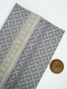 Light Grey Zari Cotton Saree - Sacred Weaves