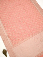 Pastel Pink Zari Cotton Saree - Sacred Weaves