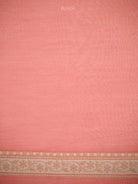 Pastel Peach Zari Cotton Saree - Sacred Weaves