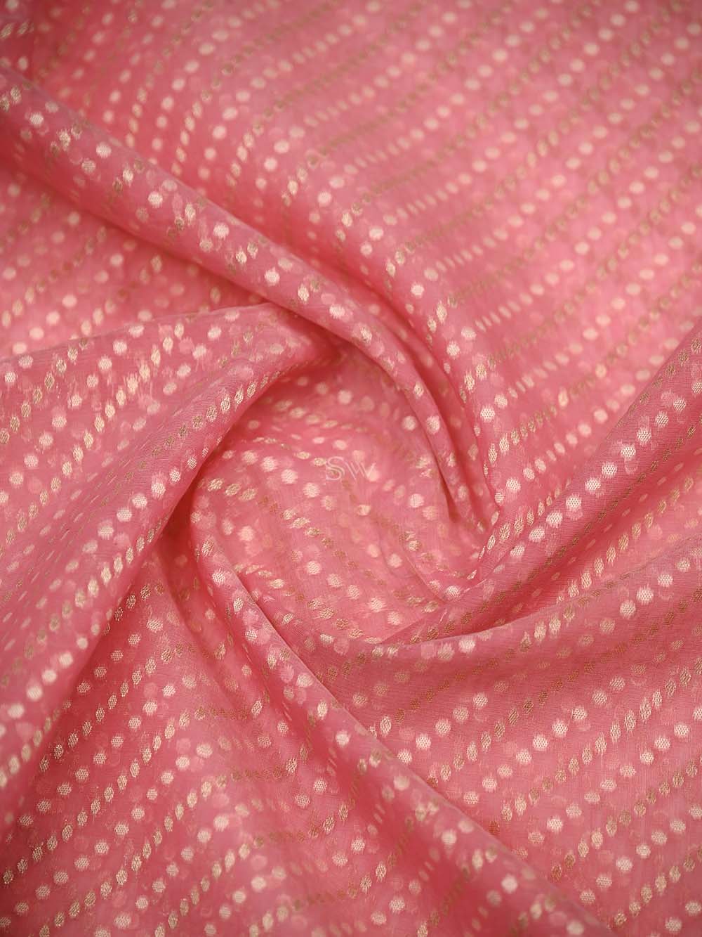 Pastel Pink Zari Cotton Saree - Sacred Weaves