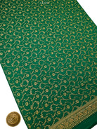 Green Jaal Crepe Silk Handloom Banarasi Suit - Sacred Weaves