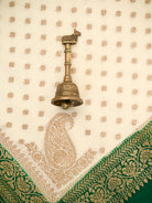 Green Jaal Crepe Silk Handloom Banarasi Suit - Sacred Weaves